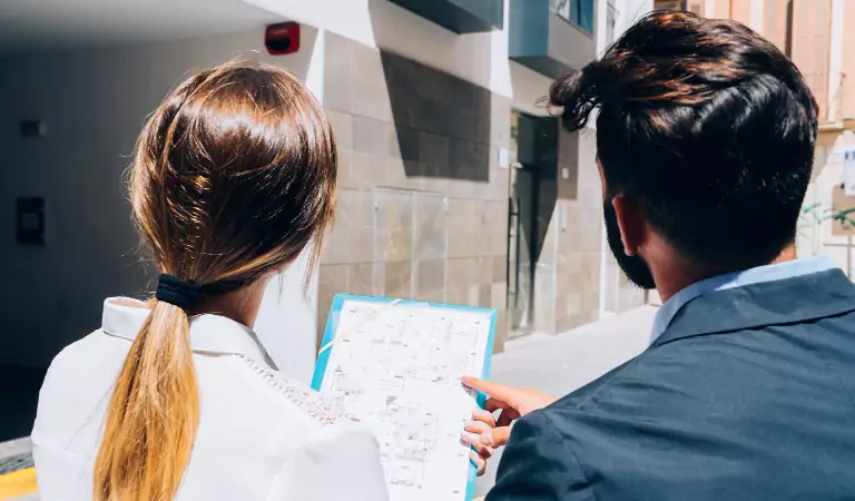 professionals inspecting a property